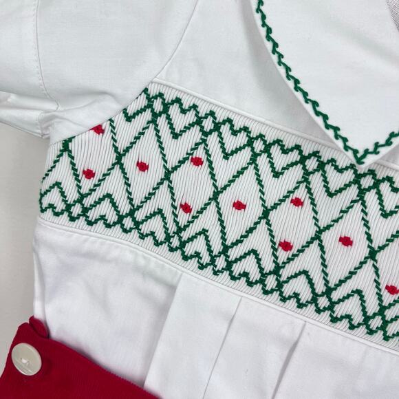 Vintage Vive-La-Fete Smocked Button On Shortall Romper 9 Months NWT - Picture 3 of 10